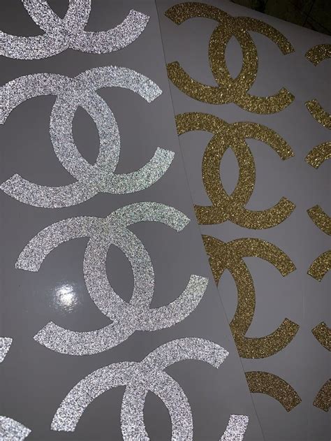 chanel glitter stickers|chanel stickers sheet.